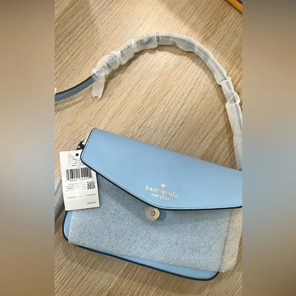 KATE SPADE Powder Blue Leather Envelope Crossbody ORIGINALLY $270 - Picture 1 of 2